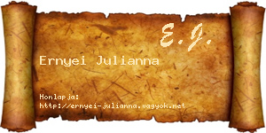 Ernyei Julianna névjegykártya